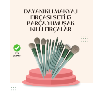 Göz Farı Allık Fondöten İçin Uygun 13lü Makyaj Fırçası Seti Kompakt Tasarım - Lisinya