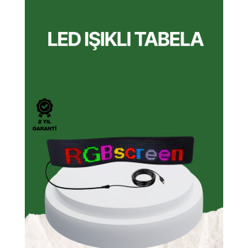 USB Girişli RGB LED Tabela Ayarlanabilir Parlaklık ve Kayan Yazı Özellikli - Lisinya