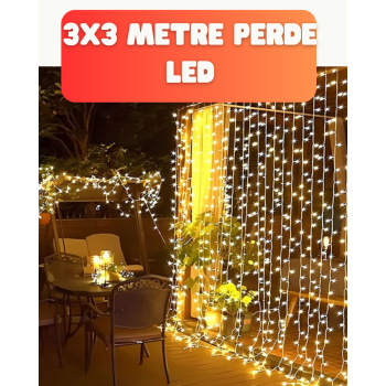 3x3 Metre Şelale LED Perde Işık İç Dış Mekân Dekorasyonu - Lisinya