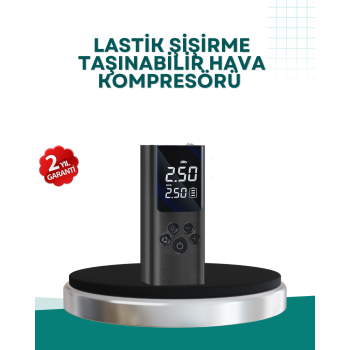 LED Işıklı Dijital Hava Pompası Araba Bisiklet Uyumlu - Lisinya