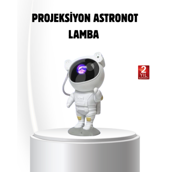 Bluetooth Müzikli Astronot Projeksiyon Lambası Yıldız ve Ay Efektli - Lisinya