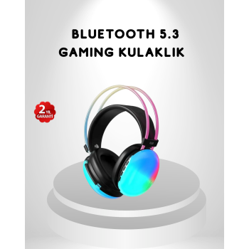 RGB Işıklı Kablosuz Kulaklık Bluetooth 5.3 800mAh Ergonomik IPX4 Dayanıklı - Lisinya