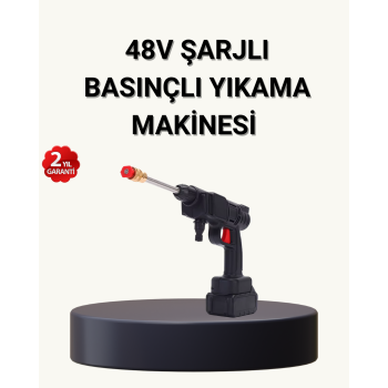 Taşınabilir Basınçlı Yıkama Makinesi – 5m Hortumlu, Köpük Şişeli, 48V Güçlü - Lisinya