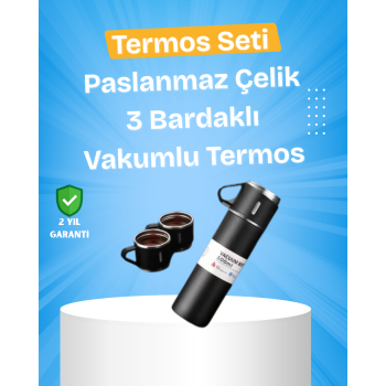 Paslanmaz Çelik Termos Seti | 500 ml Kapasite, 6-12 Saat Isı Koruma, Hediye Kutulu - Lisinya