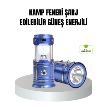Güneş Enerjili Kamp Lambası Şarjlı Taşınabilir Kompakt Açık Hava Işığı - Lisinya