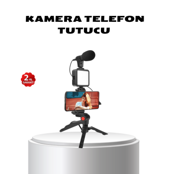 Video Çekim Kiti Tripod LED Işık Harici Mikrofon ve Bluetooth Kumanda Seti - Lisinya