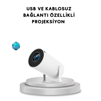 Full HD 4K Uyumlu Projeksiyon Cihazı 130 İnç Geniş Ekran Destekli - Lisinya