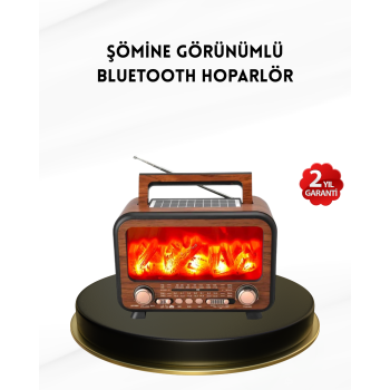 Alev Işığı Efektli Solar Bluetooth Hoparlör Radyo Destekli Taşınabilir Model - Lisinya