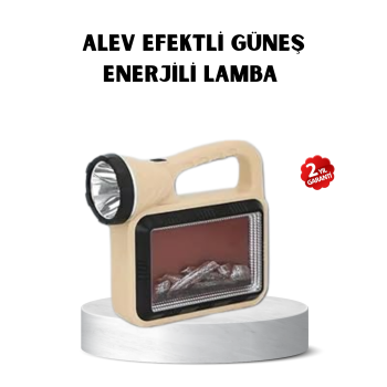 Güneş Enerjili Alev Efektli Lamba COB Led Su Geçirmez Çok Fonksiyonlu - Lisinya