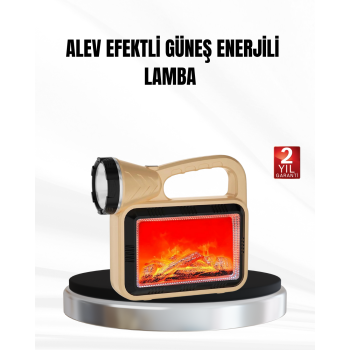 Solar Alev Işığı COB Teknolojili Taşınabilir El Feneri ve Kamp Lambası - Lisinya