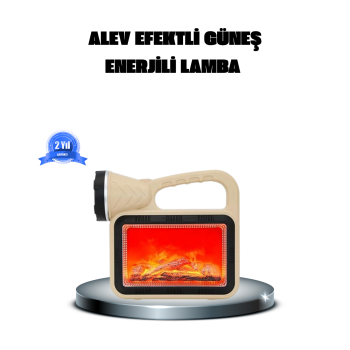 Alev Efektli Solar Lamba COB Işıklı Taşınabilir Bahçe Kamp Aydınlatma - Lisinya
