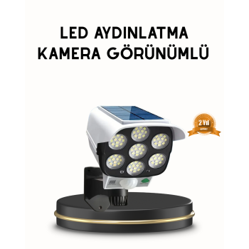 Güneş Paneliyle Şarj Olan Hareket Sensörlü Dış Mekan Güvenlik Lambası Ayarlanabilir - Lisinya