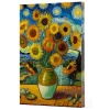 Van Gogh 10 - Ayçiçekleri Çizgili Yan Boyamalı Defter