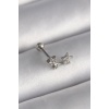 316L Çelik Gümüş Renk Zirkon Taşlı Yıldız Tragus Piercing - Lisinya
