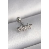316L Çelik Gümüş Renk Zirkon Taşlı Yonca Tragus Piercing - Lisinya