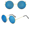Yuvarlak Cam John Lennon Tarzı Gold Çerçeveli Mavi Gözlük - Lisinya