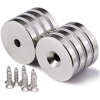 2 Adet 25x10/5x5,5 mm Neodyum Mıknatıs Havşa Delikli Magnet Vida Atılabilir N35 Nikel Paslanmaz ( Lisinya )