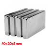 1 adet 40x20x5mm Neodyum Magnet Güçlü N35 Mıknatıs Köşeli Nikel Kaplama ( Lisinya )