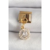 316L Çelik Gold Renk Sallantı Daire Zirkon Taşlı Nomination Charm - Lisinya