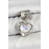 316L Çelik Sallantılı Zirkon Taşlı Kalp Model Gümüş Renk Nomination Charm - Lisinya
