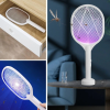Şarjlı Sinek Öldürücü Masaüstü Standlı,mor Işık Sinek Kovucu Raket 5w ( Lisinya )