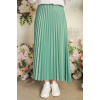 Zarif ve Modern Pileli Parlak Krep Gizli Lastikli Mint Etek ( Lisinya )