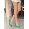 Hillar Yeşil Cilt Stiletto Ayakkabı - Lisinya