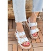 Stan Beyaz Cilt Sandalet - Lisinya