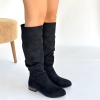 Winda Siyah Süet Körüklü Çizme - Lisinya