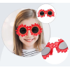 Kırmızı Renk Papatya Şekilli Parti Gözlüğü 18x10 Cm - Lisinya