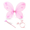 Pembe Kelebek Kız Seti – 50 Cm Kelebek Kanadı, Taç Ve Asa - Lisinya