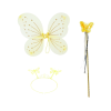 Sarı Kelebek Erkek-kız Seti – 50 Cm Kelebek Kanadı, Taç Ve Asa - Lisinya