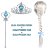 Örgülü Karlar Ülkesi Frozen Elsa Peruğu Tacı Ve Sopası Çocuk Boy - Lisinya