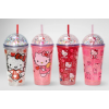 Sevimli Hello Kitty Işıklı Pipetli Boncuklu Suluk & Bardak 400 Ml Alk3145 - Lisinya