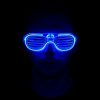 Mavi Led Işıklı Parti Gözlüğü - Neon Glow Şerit Gözlük 3 Modlu - Lisinya