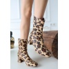 Birta Leopar Cilt Streç Topuklu Bot - Lisinya