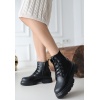 Harte Siyah Cilt Bağcıklı Bot - Lisinya
