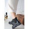 Harte Siyah Cilt Bağcıklı Bot - Lisinya