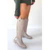 Metta Bej Cilt Desenli Çizme - Lisinya