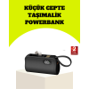 Dahili Type-C Konektörlü Mini 2000mAh Powerbank - Lisinya