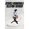 Telefon Tutucu Led Işıklı Kumandalı Mikrofon Telefon Vlog Video Kayıt - Lisinya