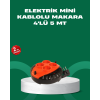 5 Metre Kablolu 4’lü Kırmızı Priz Makara - Lisinya