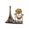 Retro Eyfel Kulesi Ve Kum Saati Dekoratif Ahşap Görünümlü Masa Biblosu - Lisinya