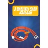 120W Silikon Metal Uçlu LED Işıklı 3 In1 Şarj Kablosu 1.2m - Lisinya