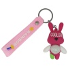 Figürlü ve Işıklı Silikon Anahtarlık -  Tavşan - Pembe (Lisinya)