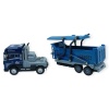 Metal Tır 1:24 - Sesli Işıklı Taşıyıcı Dorseli Tır 30 cm - Lacivert (Lisinya)