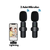 Type-C Çiftli Kablosuz Yaka Mikrofonu Seti - YouTube, TikTok, Vlog ve Canlı Yayınlar İçin Telefon Uyumlu Çift Mikrofon ( Lisinya )
