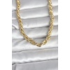 CM 14K Gold Renk Kalın Burgu Zincirli Model 60 cm Kadın Kolye - Lisinya