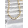 CM 14K Gold Renk Kalın Halka Zincirli 60 cm Kadın Kolye - Lisinya