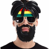 Rasta Peruklu Rasta Sakallı Bob Marley Bıyıklı Parti Gözlüğü 27x18 Cm - Lisinya